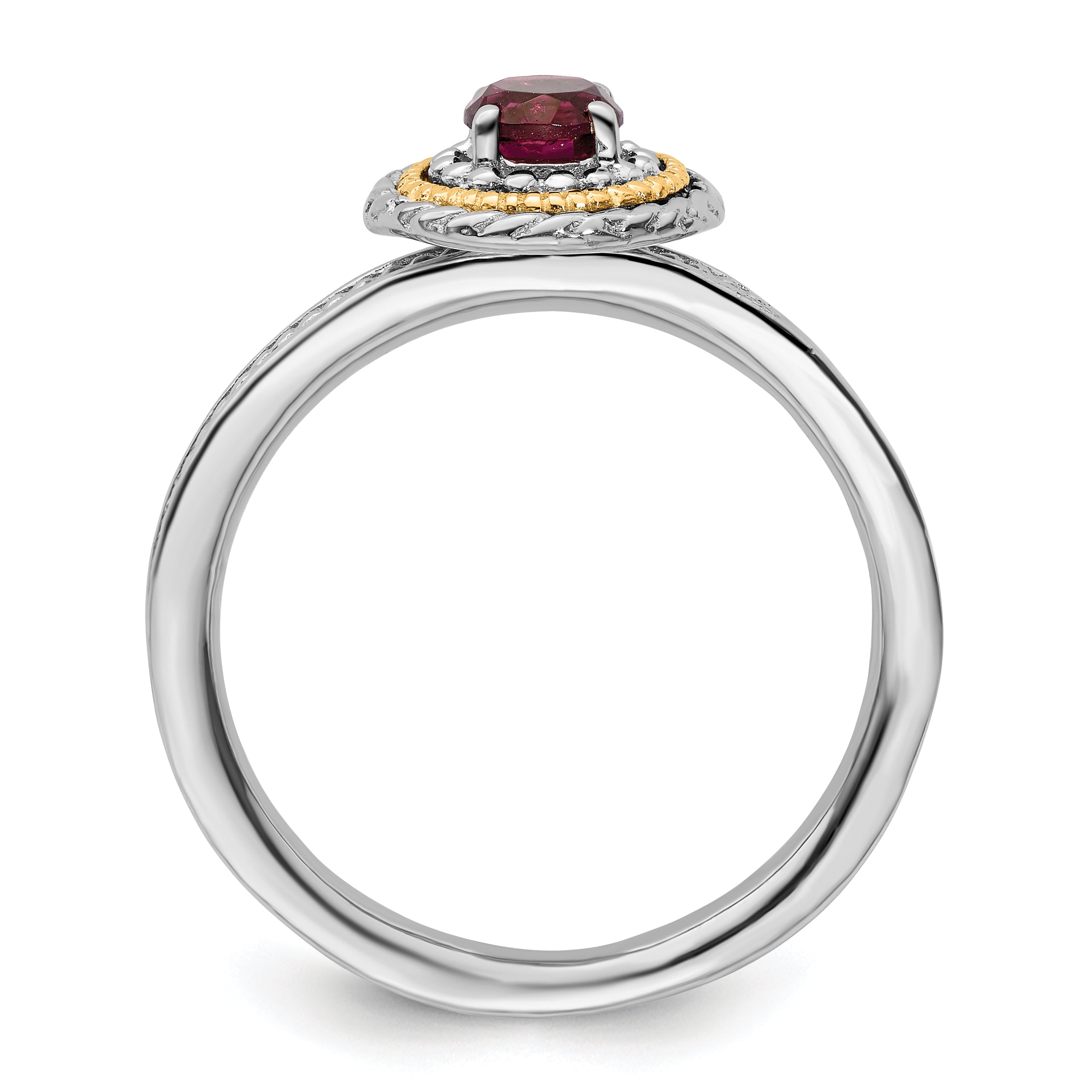 Sterling Silver & 14k Stackable Expressions Rhodolite Garnet Ring Secondary image