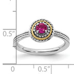 Sterling Silver & 14k Stackable Expressions Created Ruby Ring