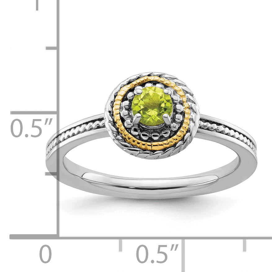 Sterling Silver & 14k Stackable Expressions Peridot Ring