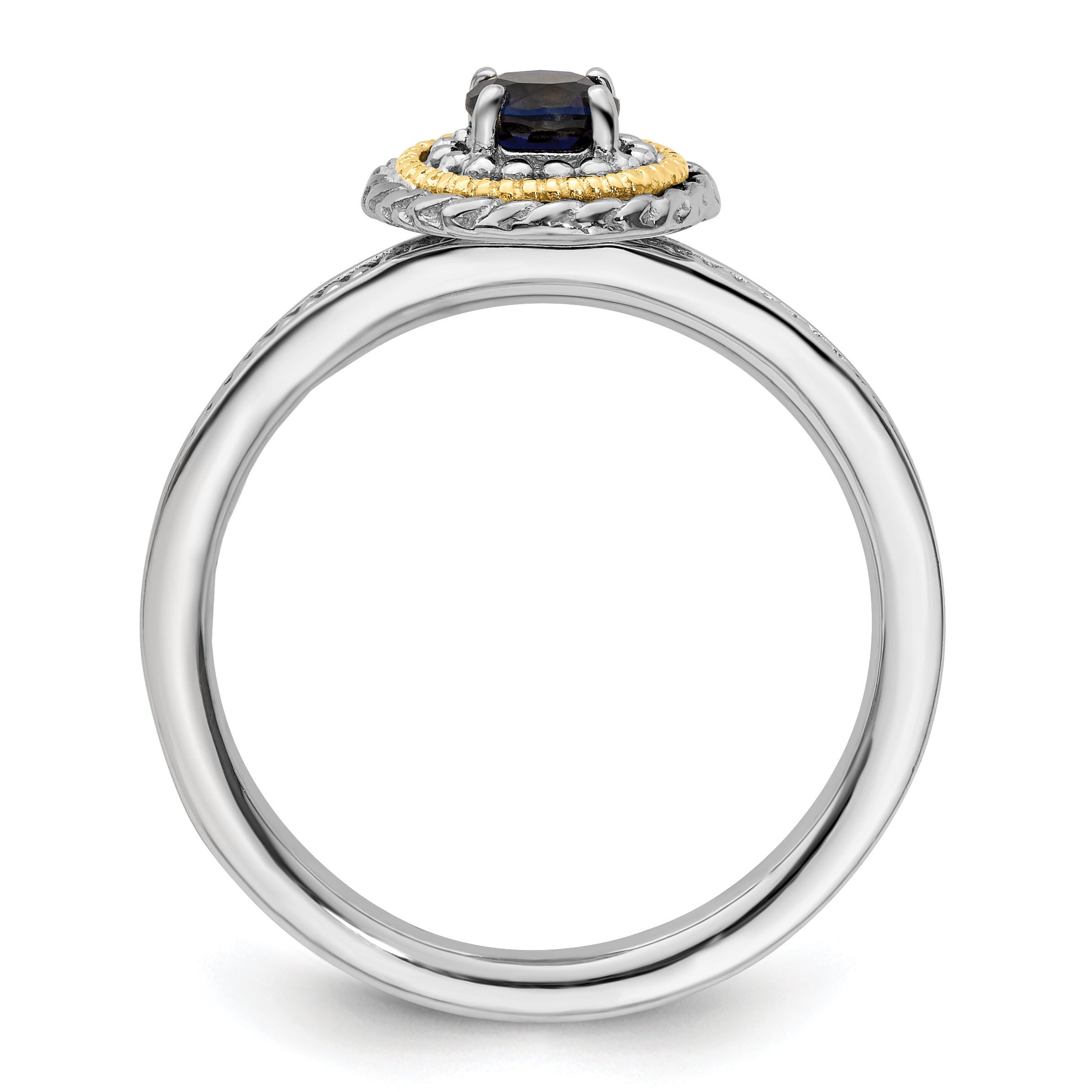 Sterling Silver & 14k Stackable Expressions Created Sapphire Ring Secondary image