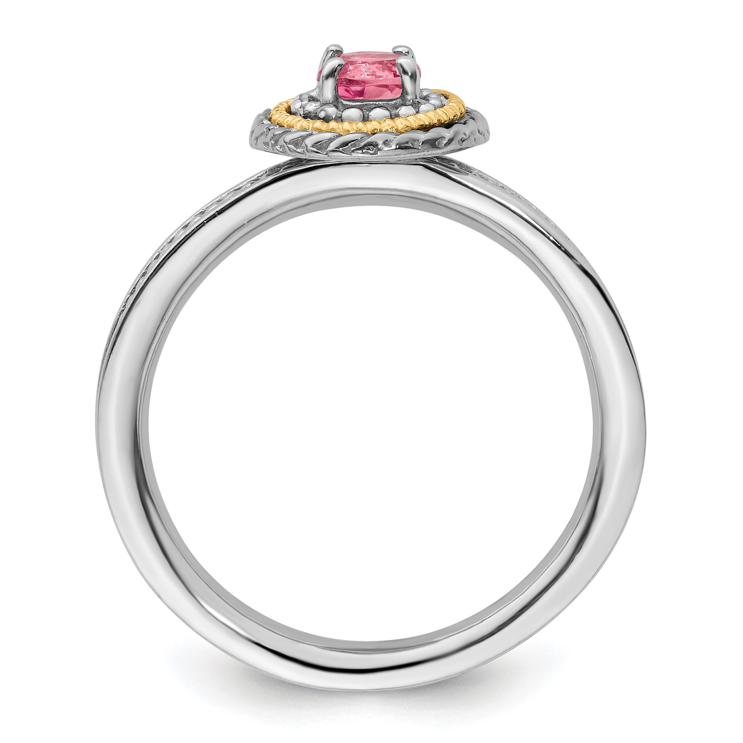 Sterling Silver & 14k Stackable Expressions Pink Tourmaline Ring Secondary image