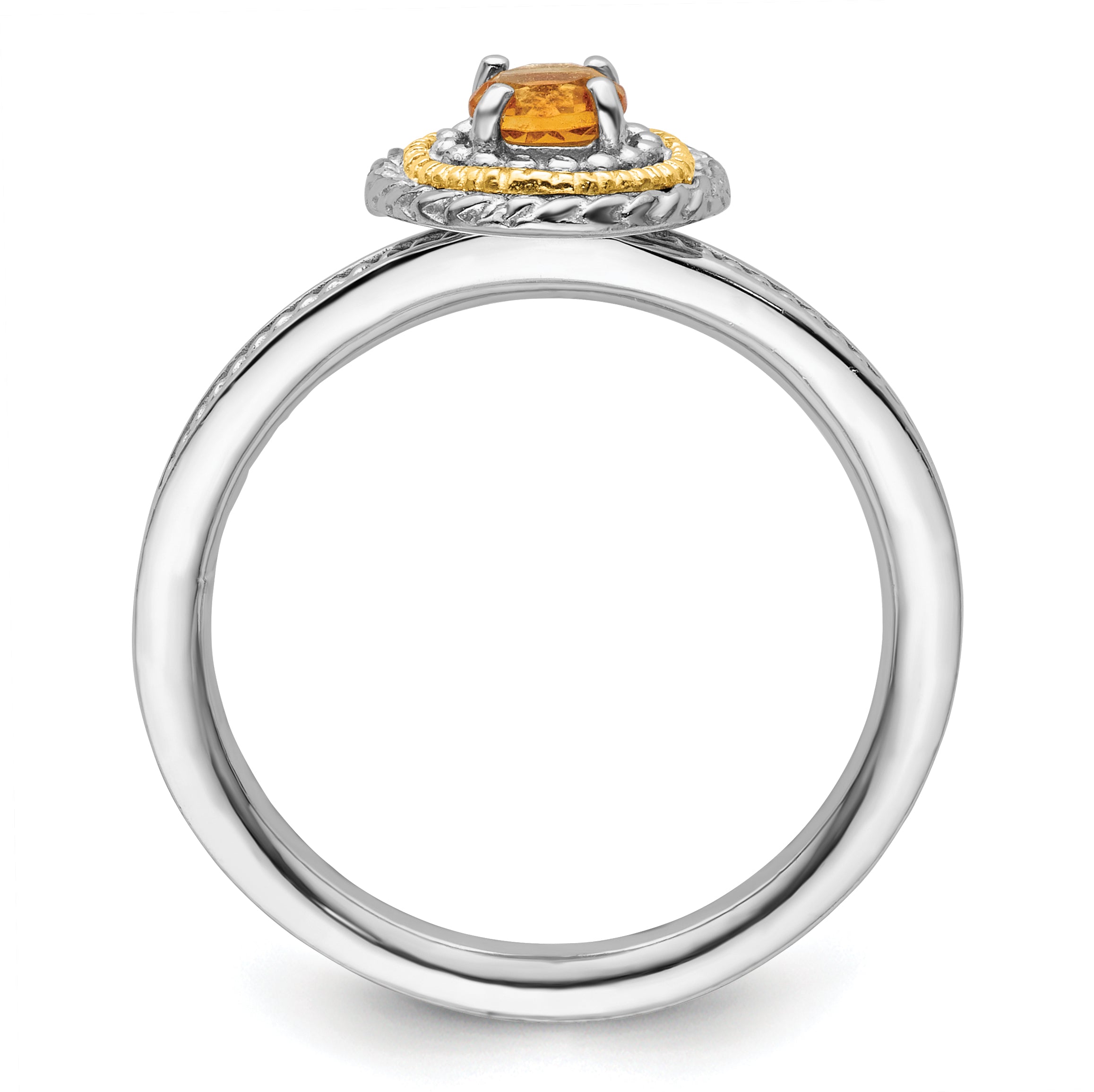 Sterling Silver & 14K Stackable Expressions Citrine Ring Secondary image