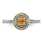 Sterling Silver & 14K Stackable Expressions Citrine Ring