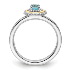 Sterling Silver & 14k Stackable Expressions Sterling Silver Blue Topaz Ring