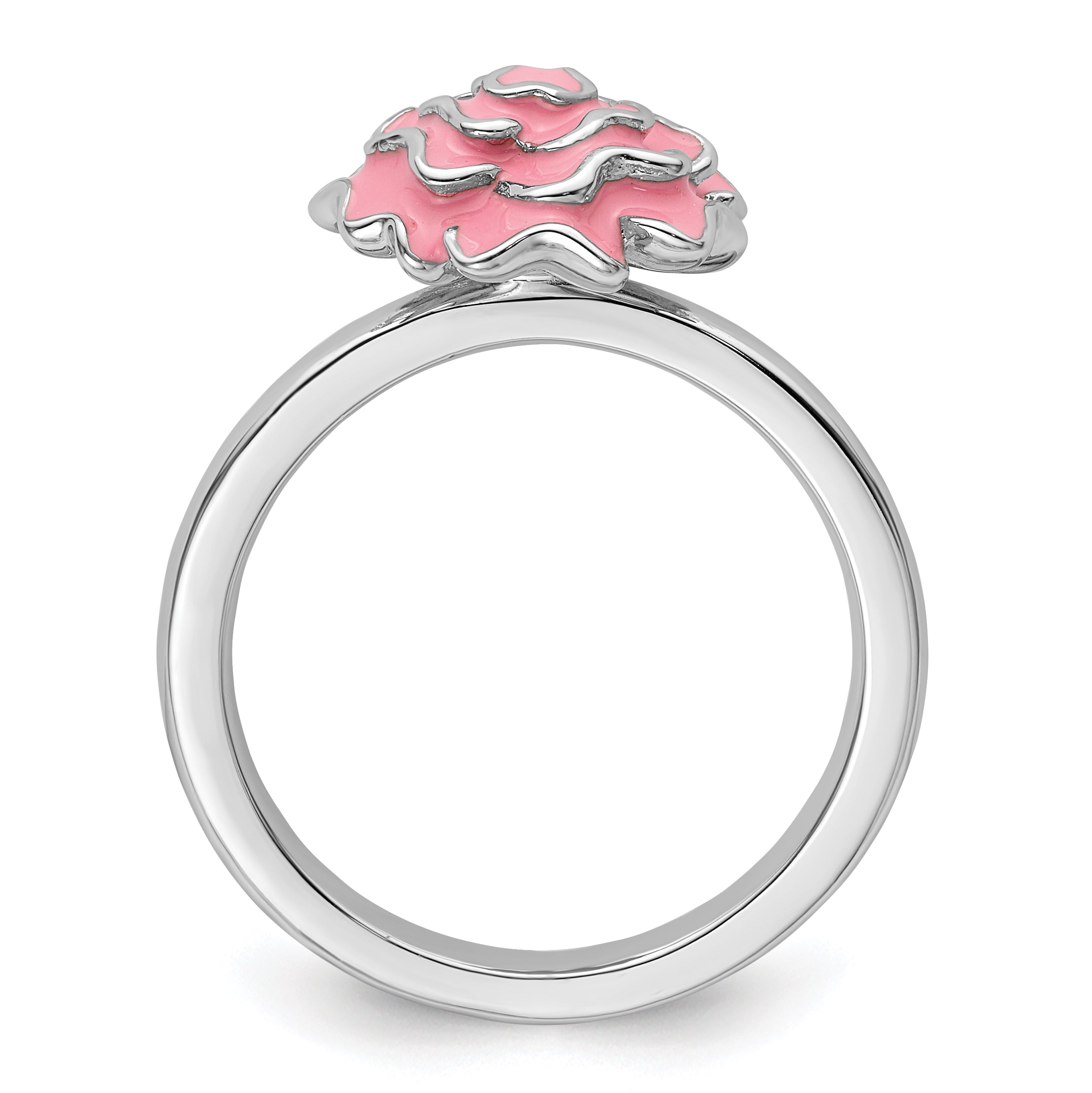 Sterling Silver Stackable Expressions Carnation Ring Secondary image