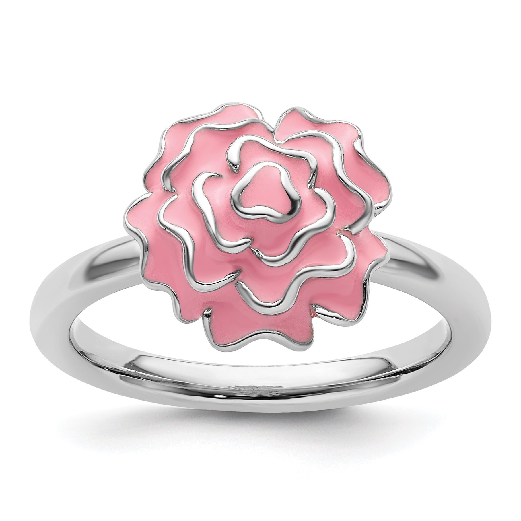 Sterling Silver Stackable Expressions Carnation Ring Main image