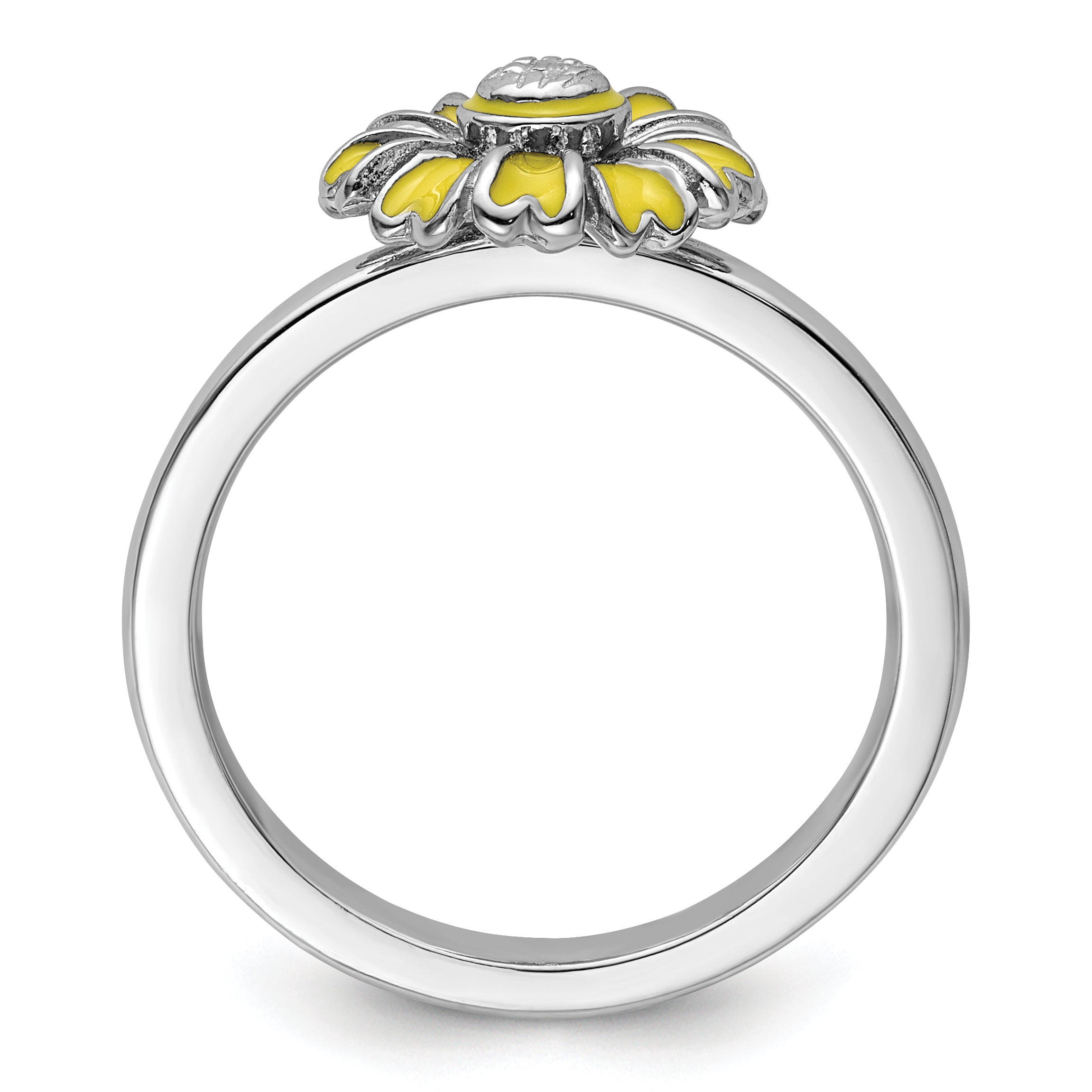 Sterling Silver Stackable Expressions Daisy Ring Secondary image