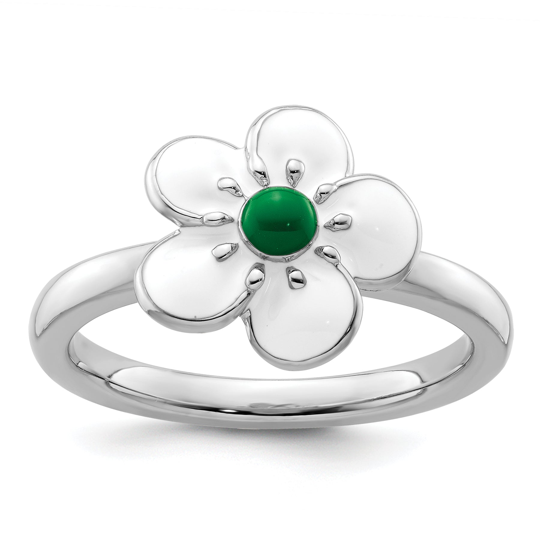 Sterling Silver Stackable Expressions Hawthorn Ring Main image