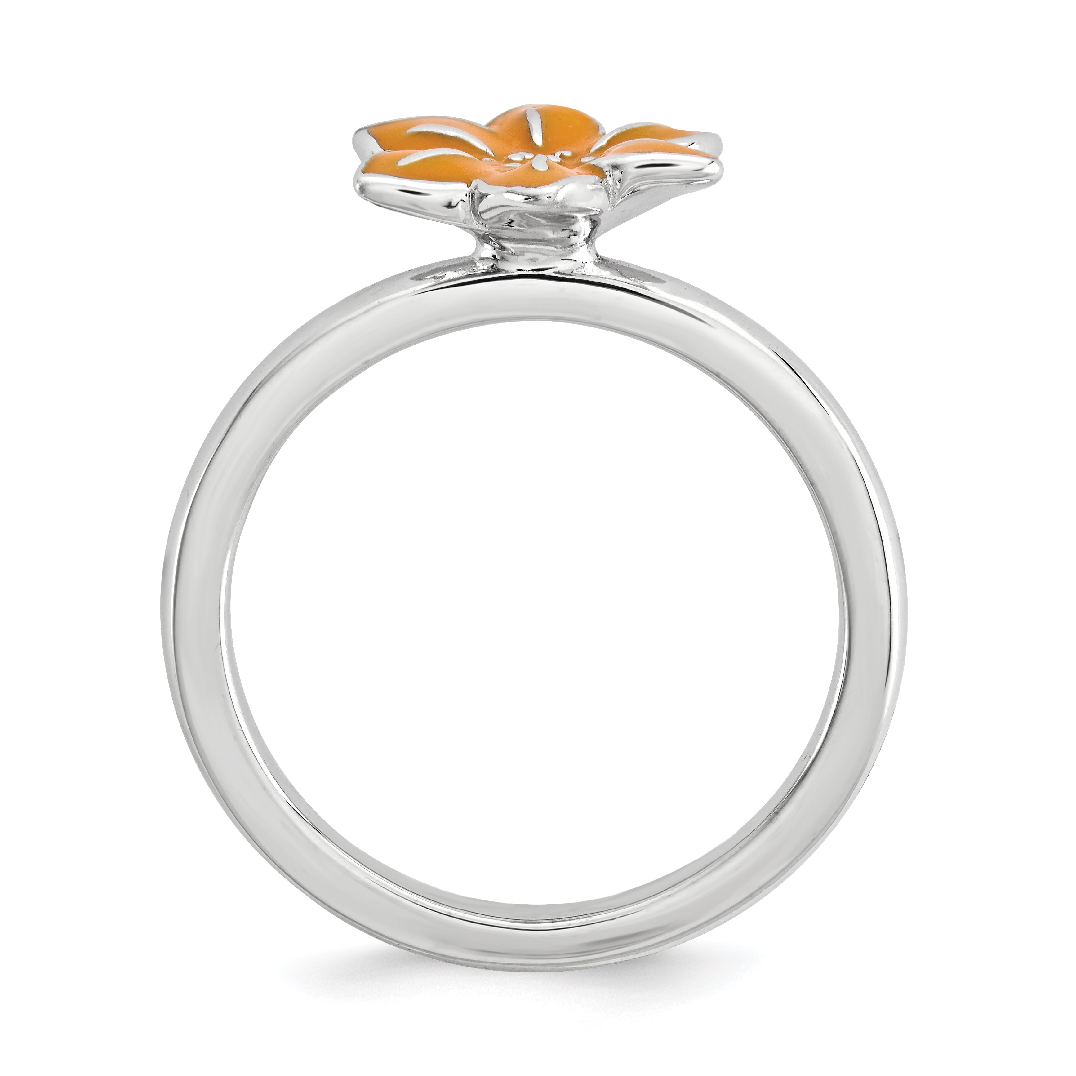 Sterling Silver Stackable Expressions Gladiolus Ring Secondary image
