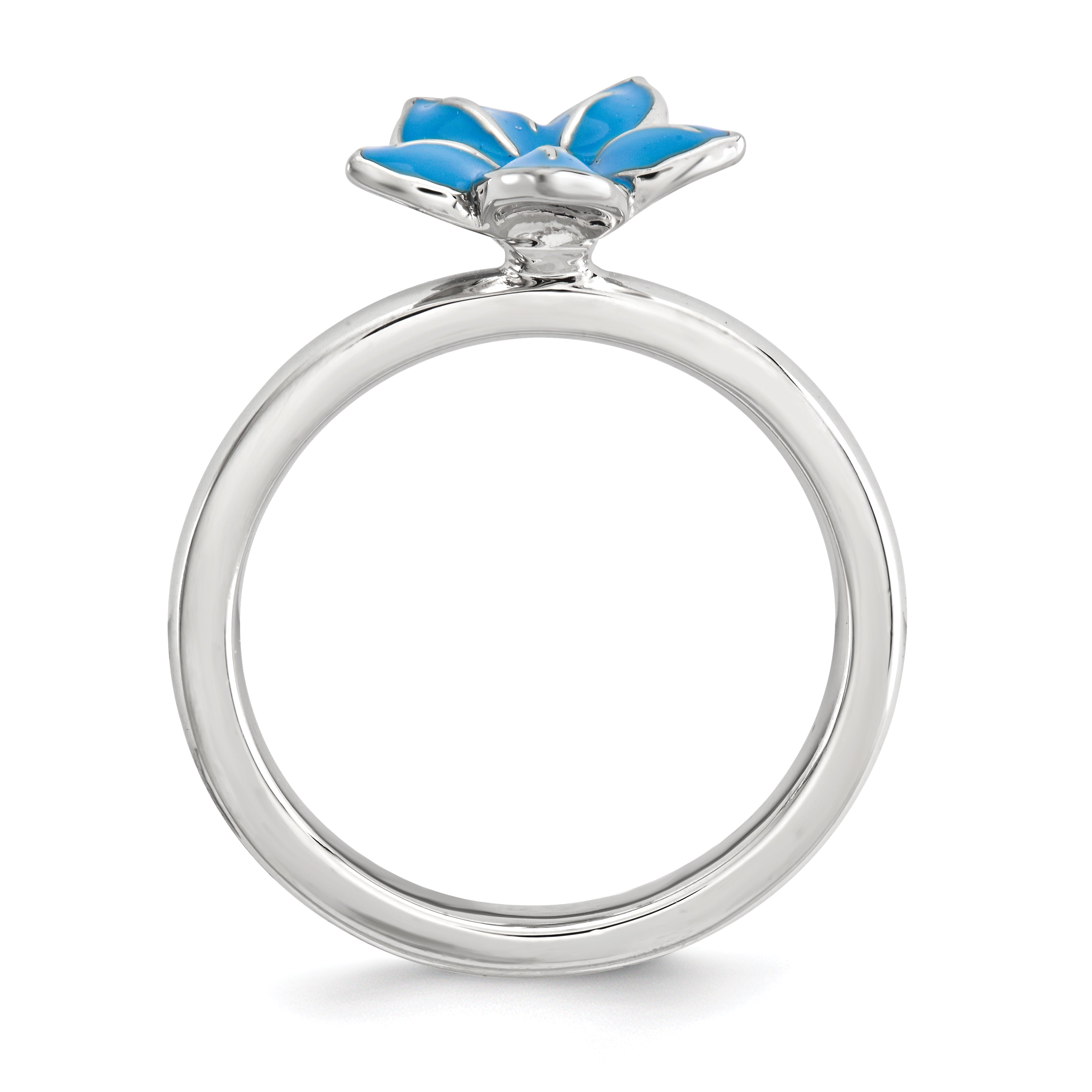 Sterling Silver Stackable Expressions Morning Glory Ring Secondary image