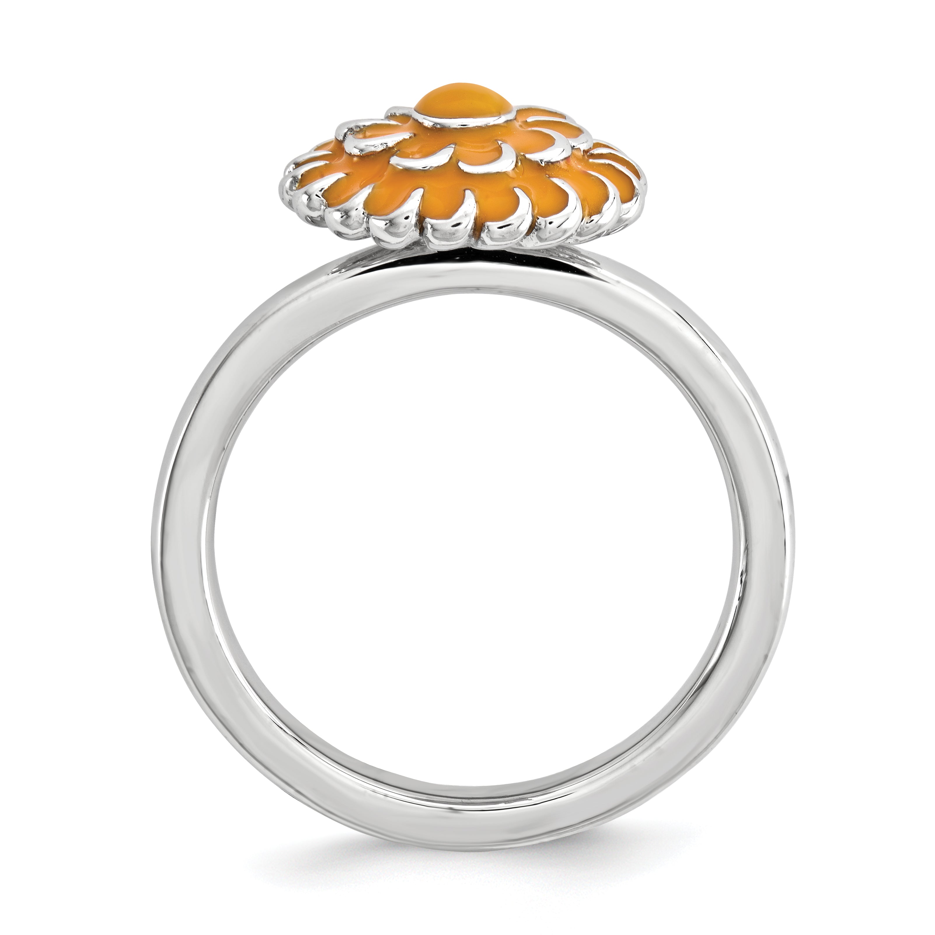 Sterling Silver Stackable Expressions Chrysanthemum Ring Secondary image