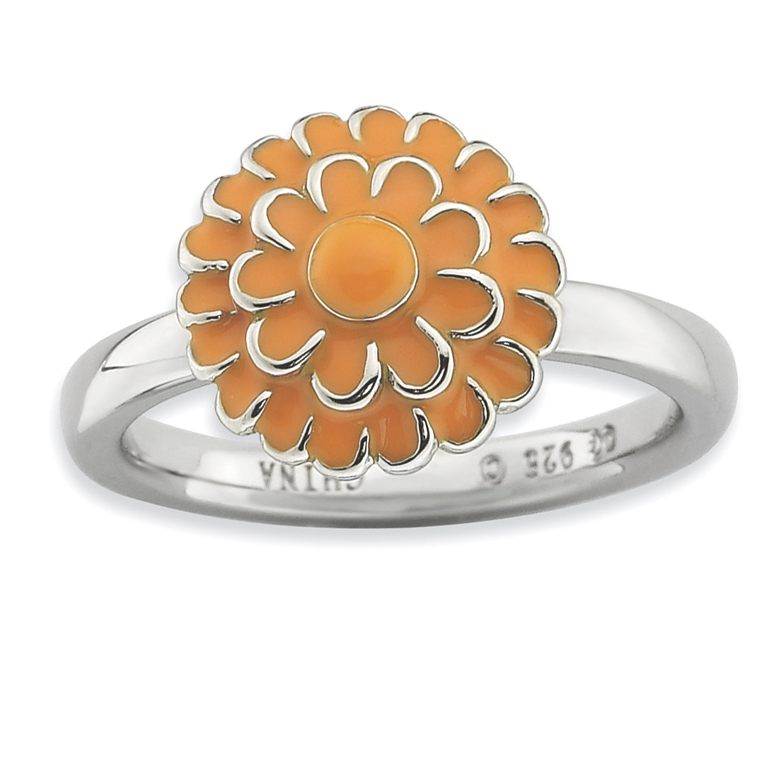 Sterling Silver Stackable Expressions Chrysanthemum Ring Main image