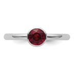 Sterling Silver Stackable Expressions High 5mm January Crystal Ring