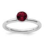 Sterling Silver Stackable Expressions High 5mm January Crystal Ring