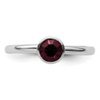Sterling Silver Stackable Expressions High 5mm February Crystal Ring