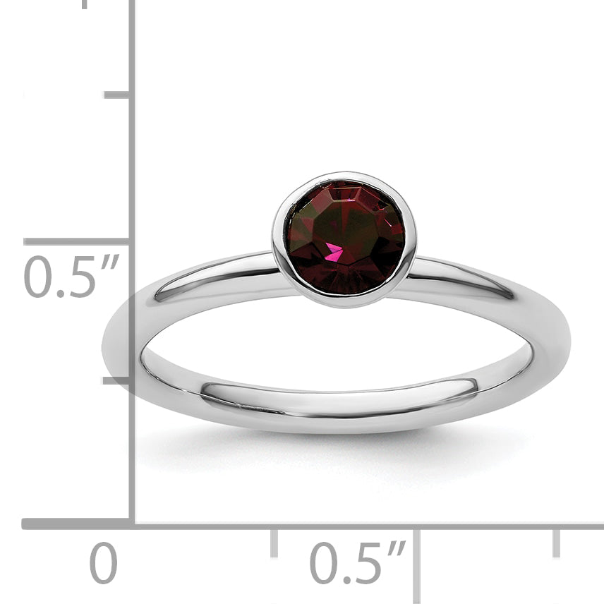 Sterling Silver Stackable Expressions High 5mm February Crystal Ring