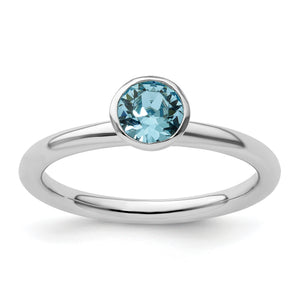 High March Crystal Stackable Ring in Sterling Silver - Sophia Jewelers