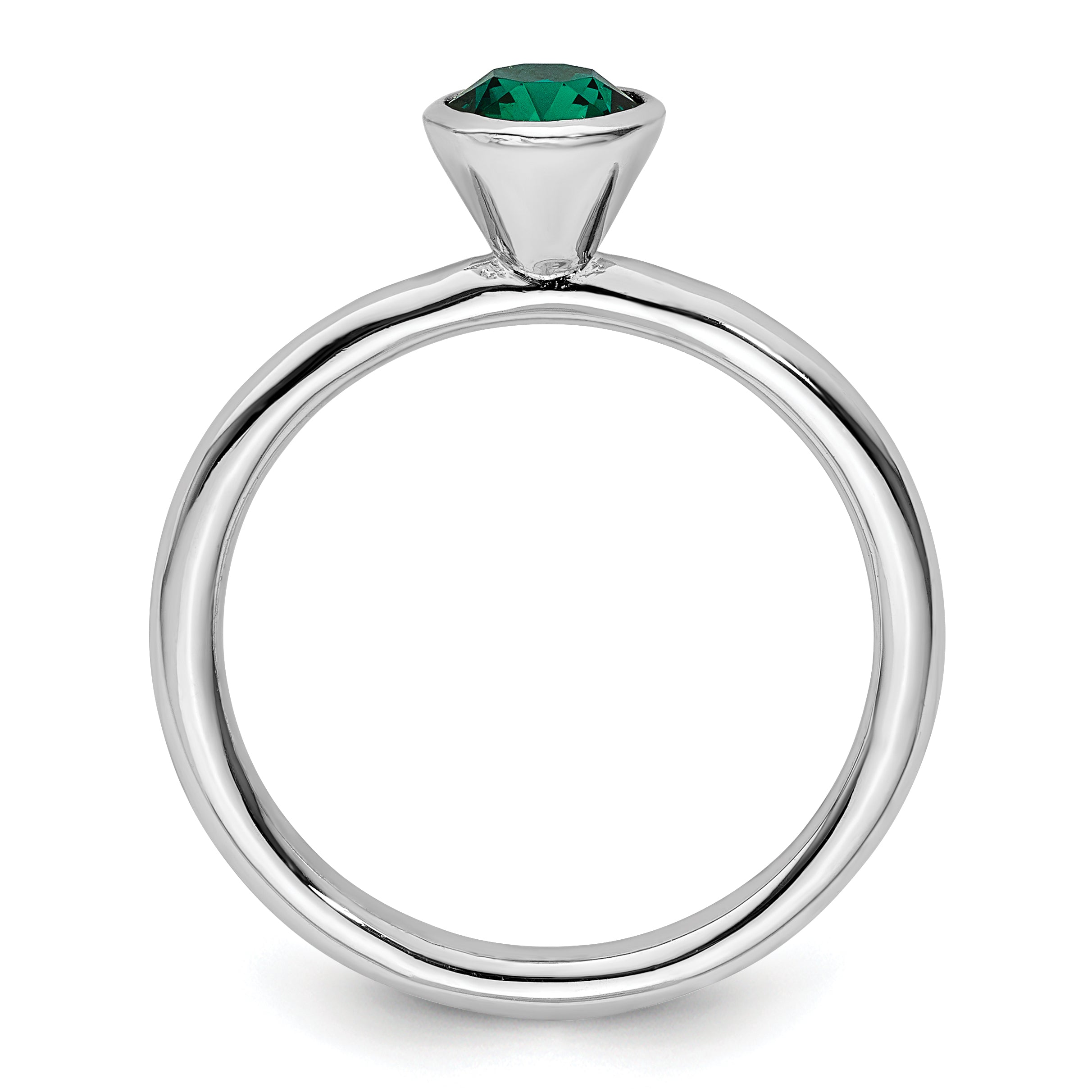 Sterling Silver Stackable Expressions High 5mm May Crystal Ring Secondary image