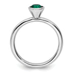 Sterling Silver Stackable Expressions High 5mm May Crystal Ring