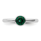 Sterling Silver Stackable Expressions High 5mm May Crystal Ring
