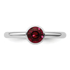 Sterling Silver Stackable Expressions High 5mm July Crystal Ring