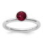 Sterling Silver Stackable Expressions High 5mm July Crystal Ring
