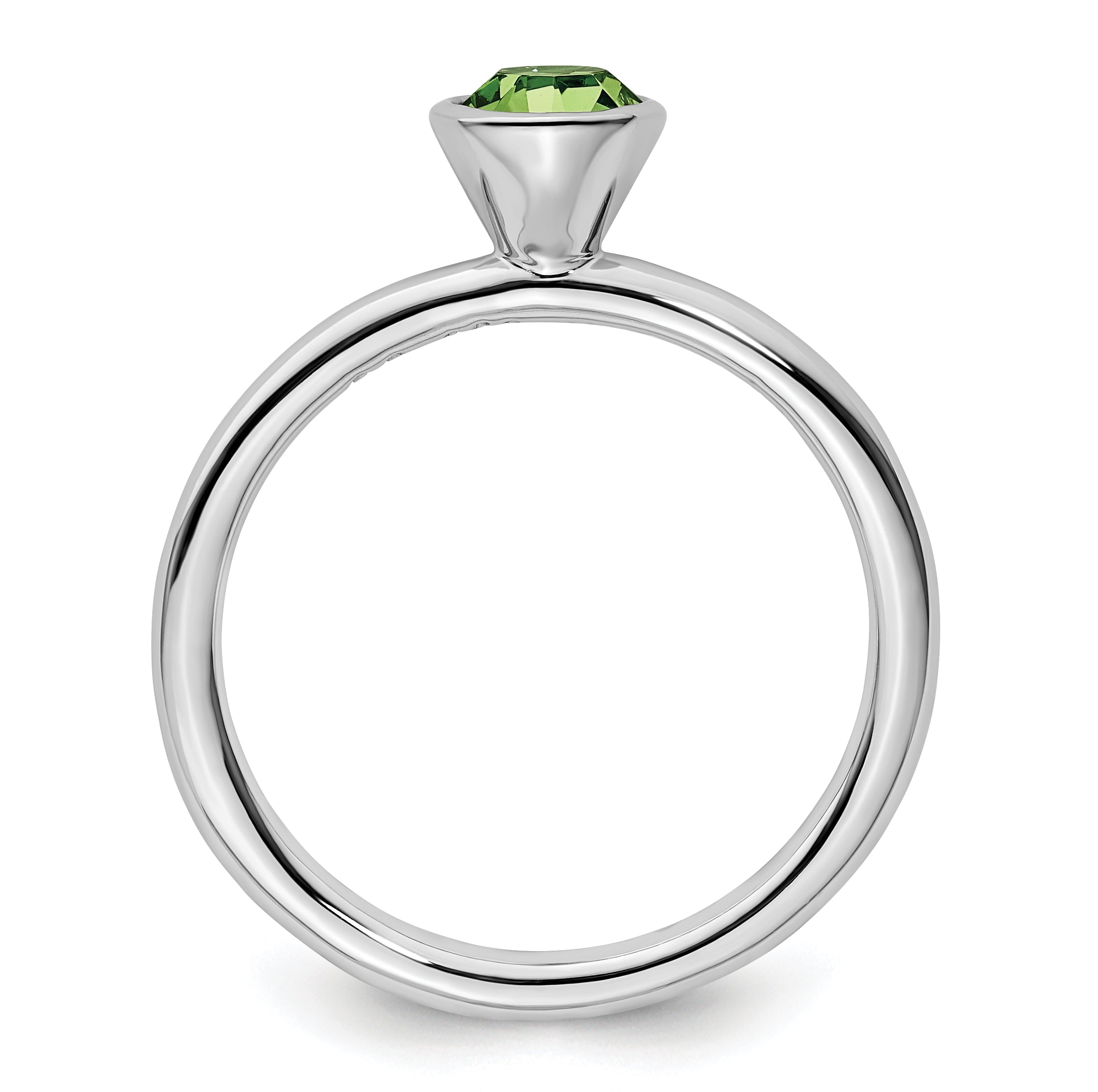 Sterling Silver Stackable Expressions High 5mm August Crystal Ring Secondary image