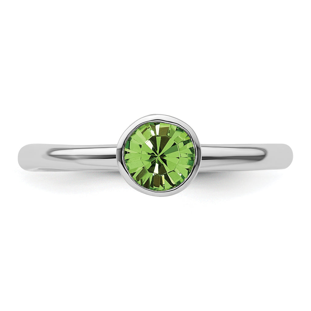 Sterling Silver Stackable Expressions High 5mm August Crystal Ring