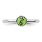 Sterling Silver Stackable Expressions High 5mm August Crystal Ring