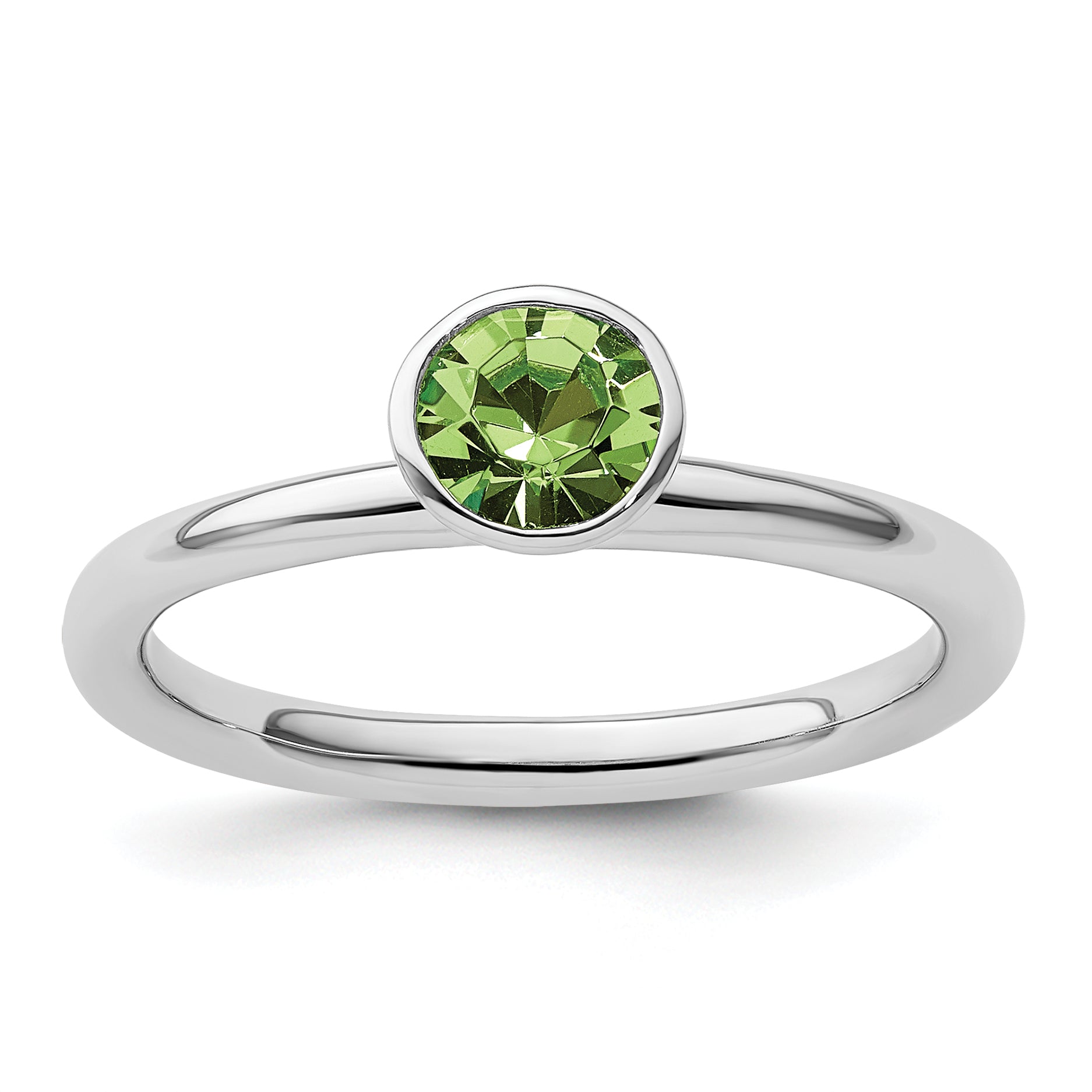 Sterling Silver Stackable Expressions High 5mm August Crystal Ring Main image