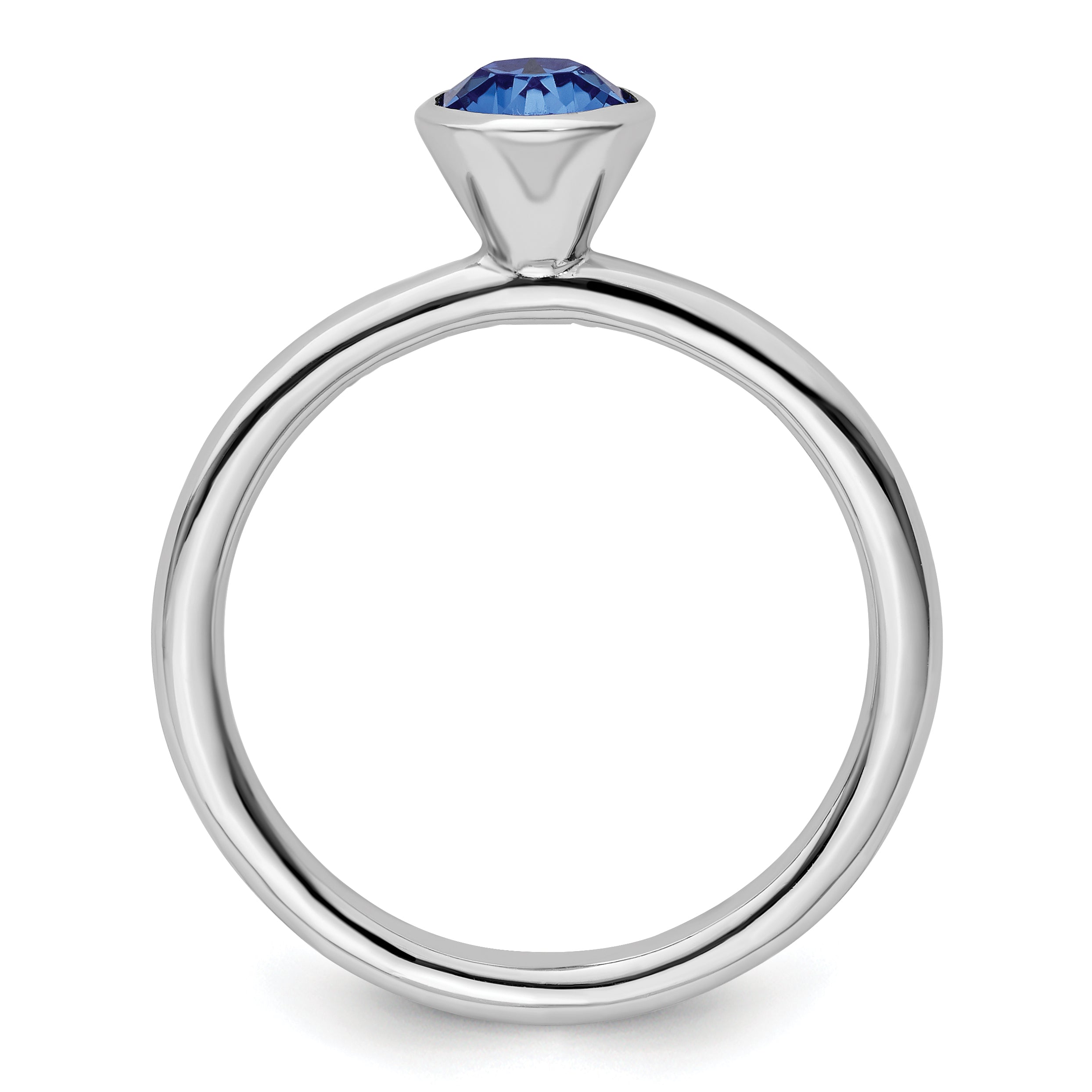 Sterling Silver Stackable Expressions High 5mm September Crystal Ring Secondary image