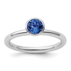 Sterling Silver Stackable Expressions High 5mm September Crystal Ring