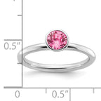 Sterling Silver Stackable Expressions High 5mm October Crystal Ring