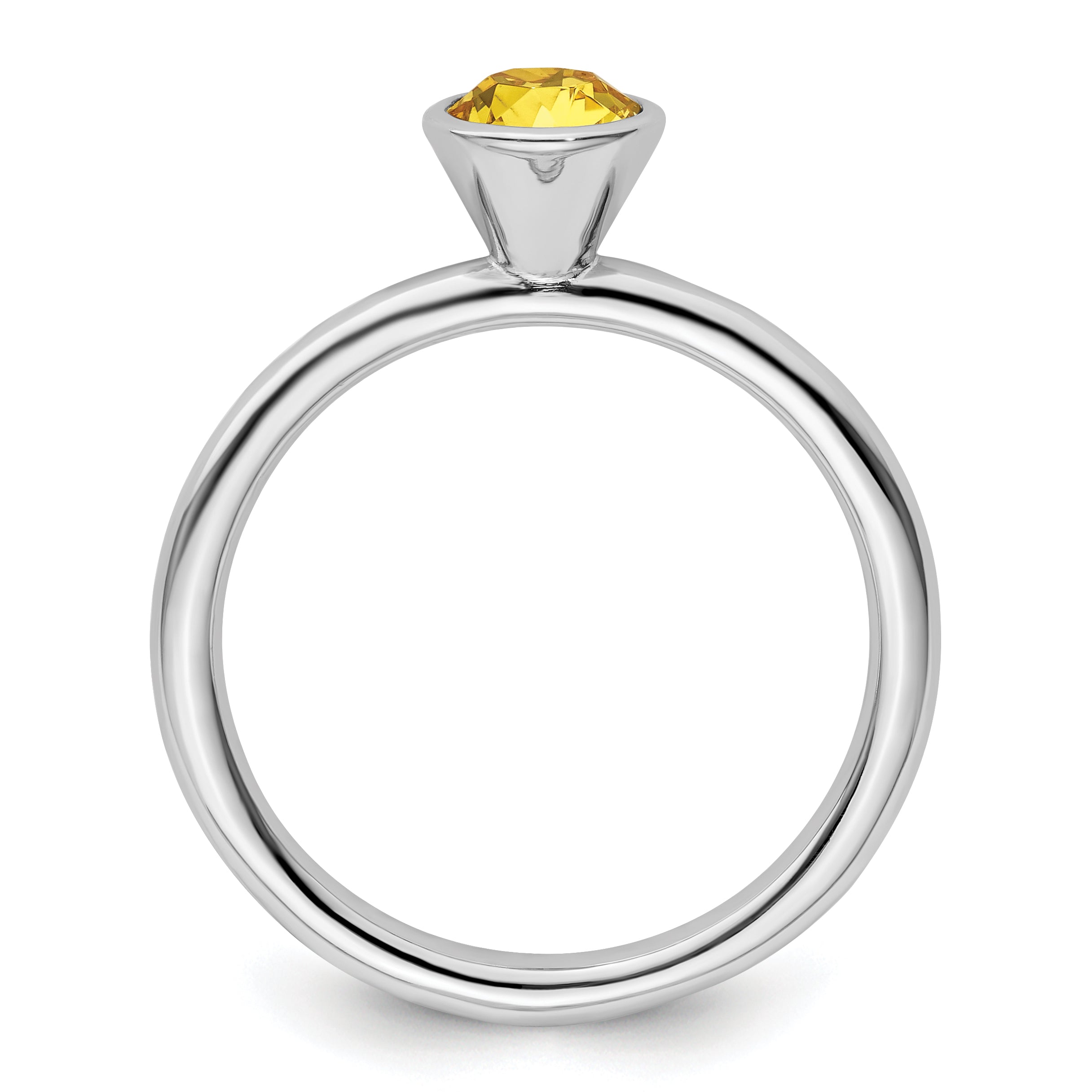 Sterling Silver Stackable Expressions High 5mm November Crystal Ring Secondary image