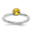 Sterling Silver Stackable Expressions High 5mm November Crystal Ring