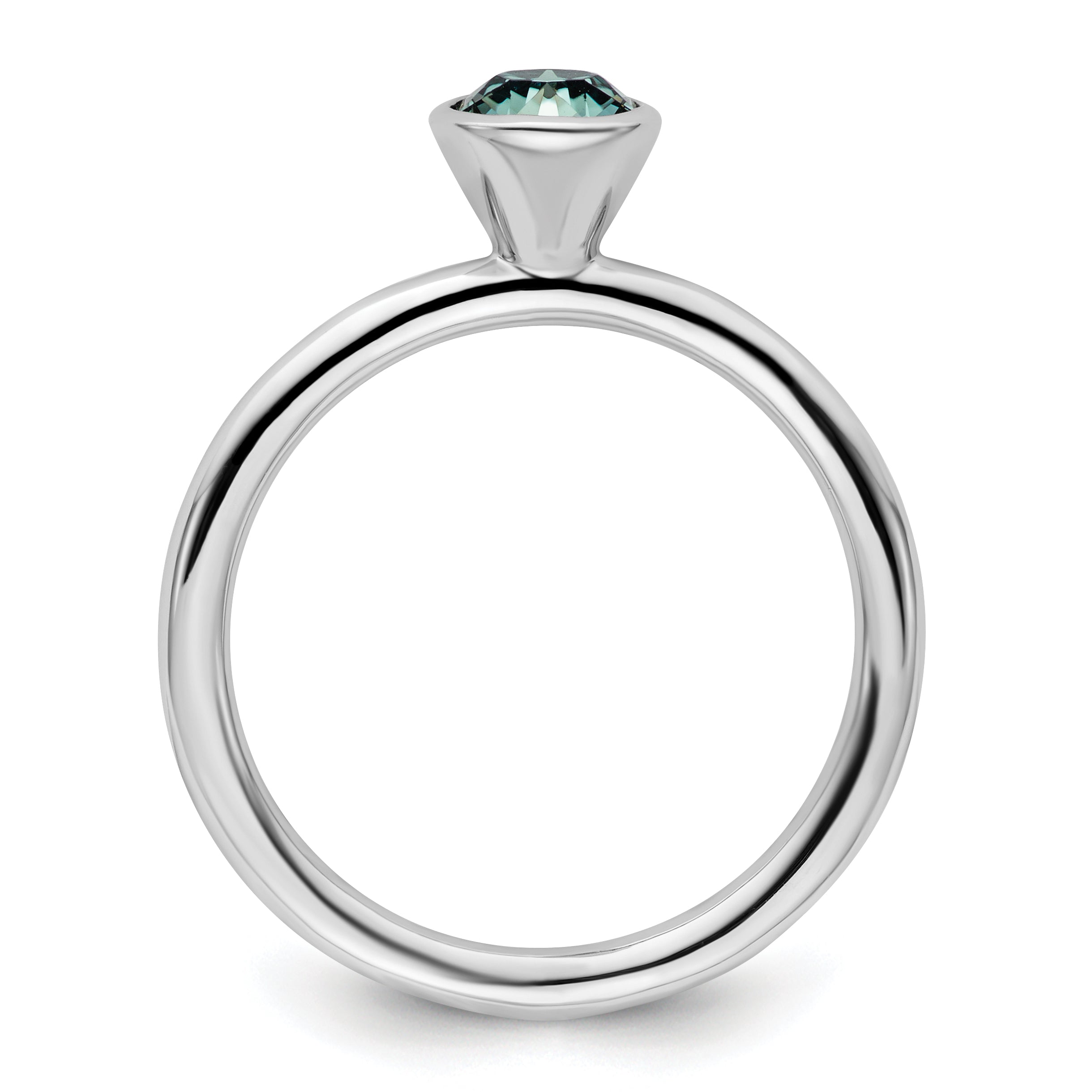 Sterling Silver Stackable Expressions High 5mm December Crystal Ring