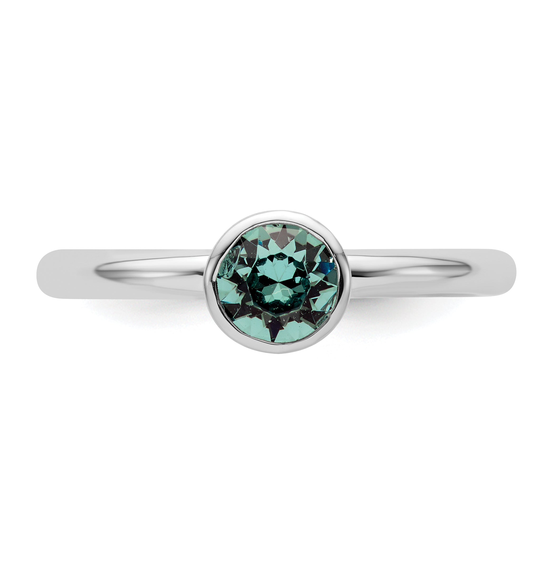Sterling Silver Stackable Expressions High 5mm December Crystal Ring