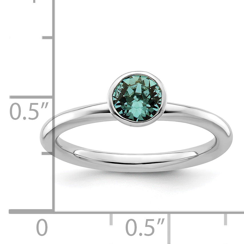 Sterling Silver Stackable Expressions High 5mm December Crystal Ring