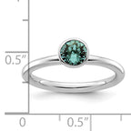 Sterling Silver Stackable Expressions High 5mm December Crystal Ring