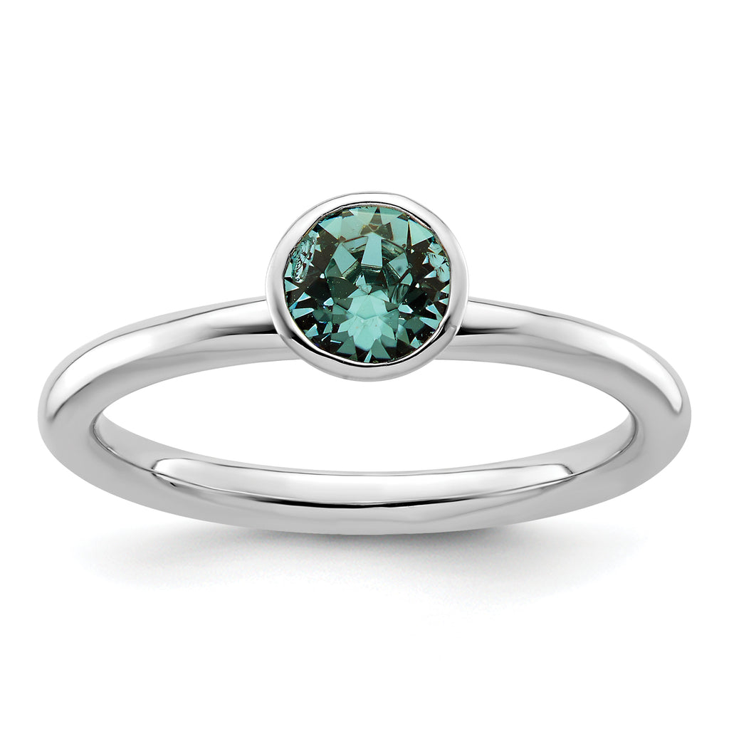Sterling Silver Stackable Expressions High 5mm December Crystal Ring