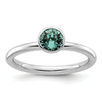Sterling Silver Stackable Expressions High 5mm December Crystal Ring