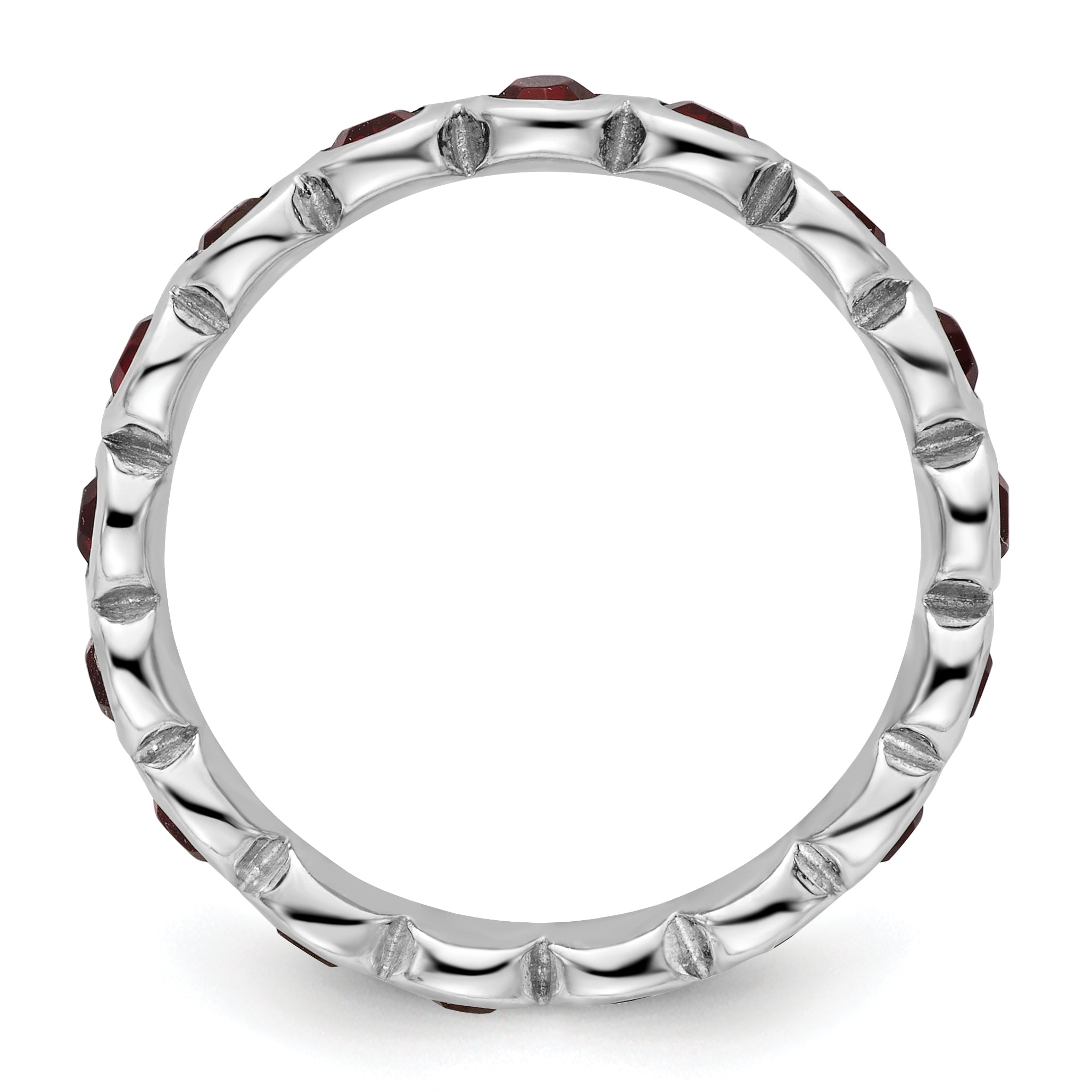 Sterling Silver Stackable Expressions January Crystal Ring Secondary image