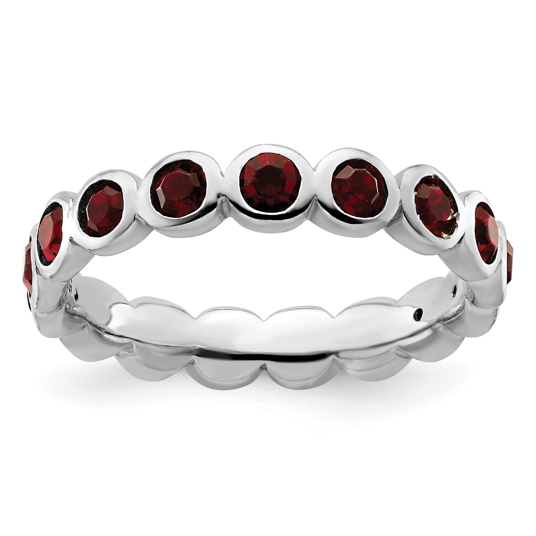 Sterling Silver Stackable Expressions January Crystal Ring Main image