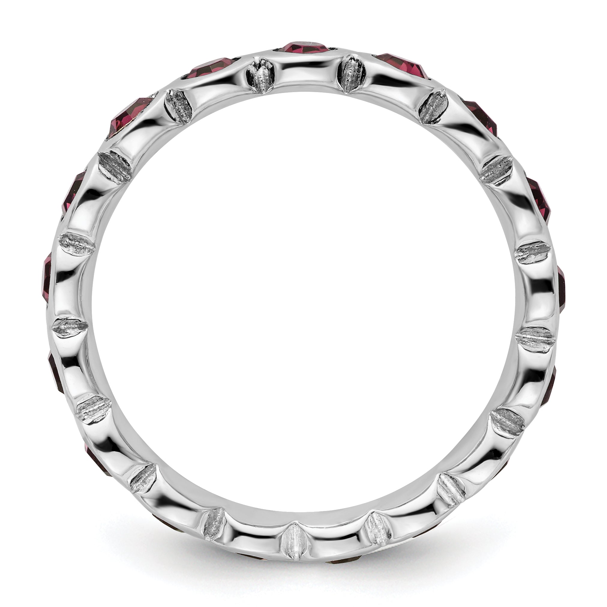 Sterling Silver Stackable Expressions February Crystal Ring Secondary image