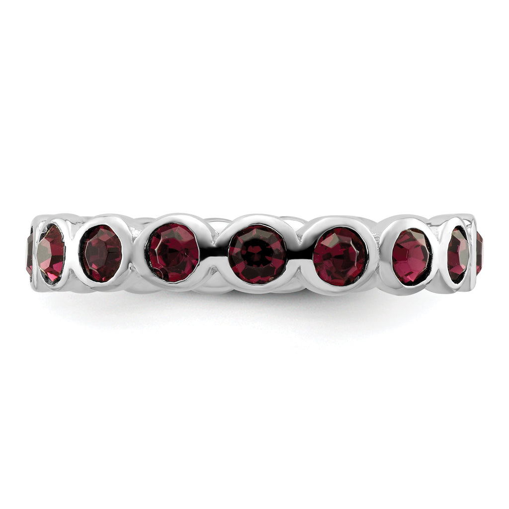 Sterling Silver Stackable Expressions February Crystal Ring