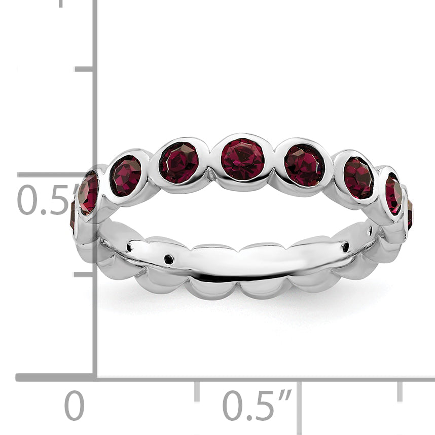 Sterling Silver Stackable Expressions February Crystal Ring