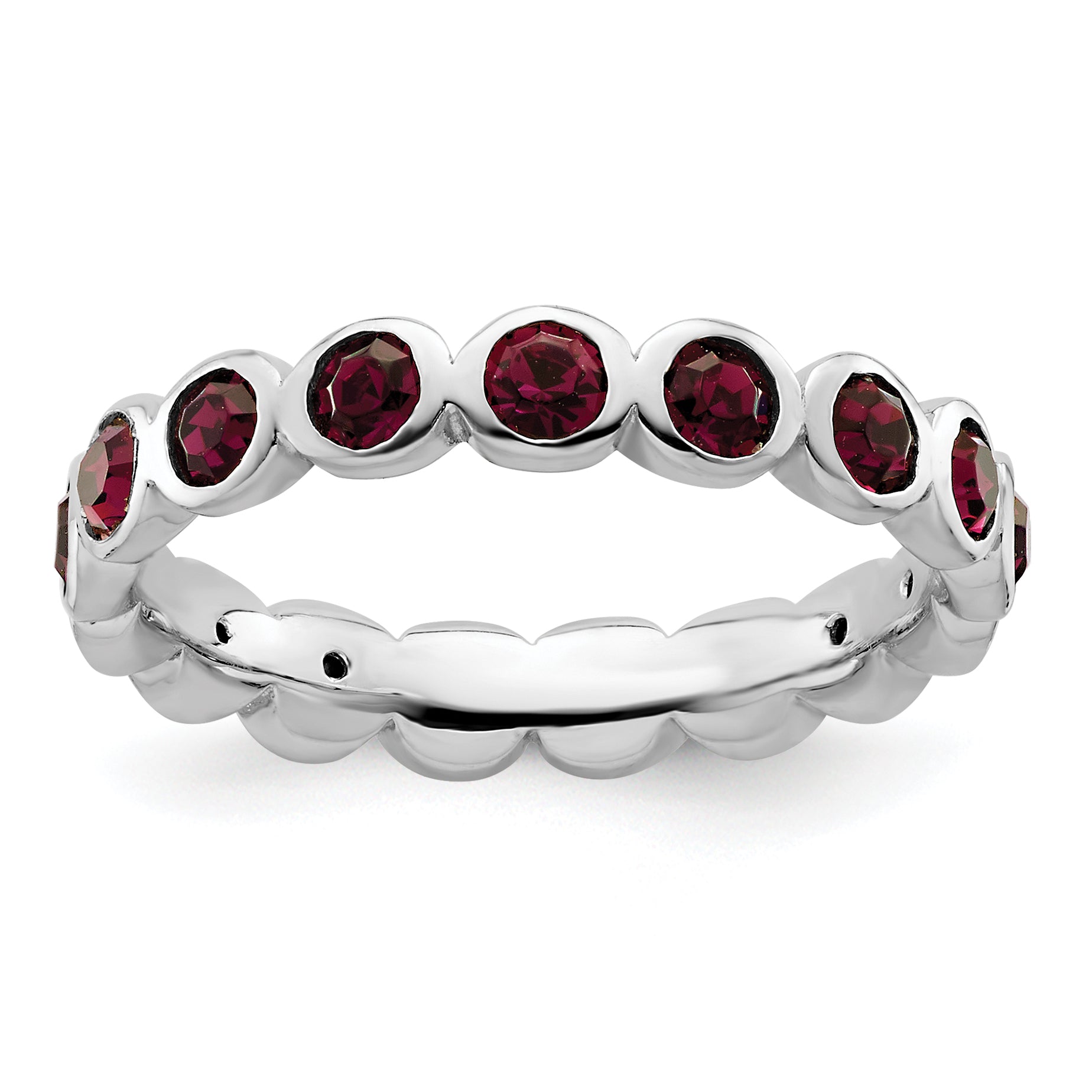 Sterling Silver Stackable Expressions February Crystal Ring Main image