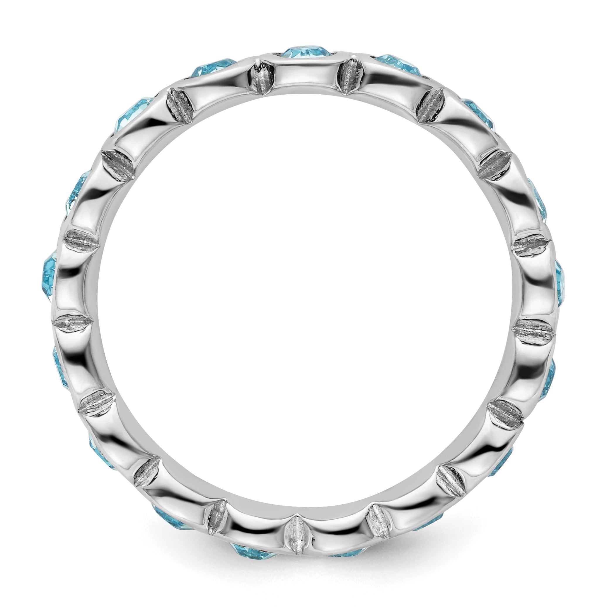 Sterling Silver Stackable Expressions March Crystal Ring Secondary image