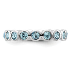Sterling Silver Stackable Expressions March Crystal Ring