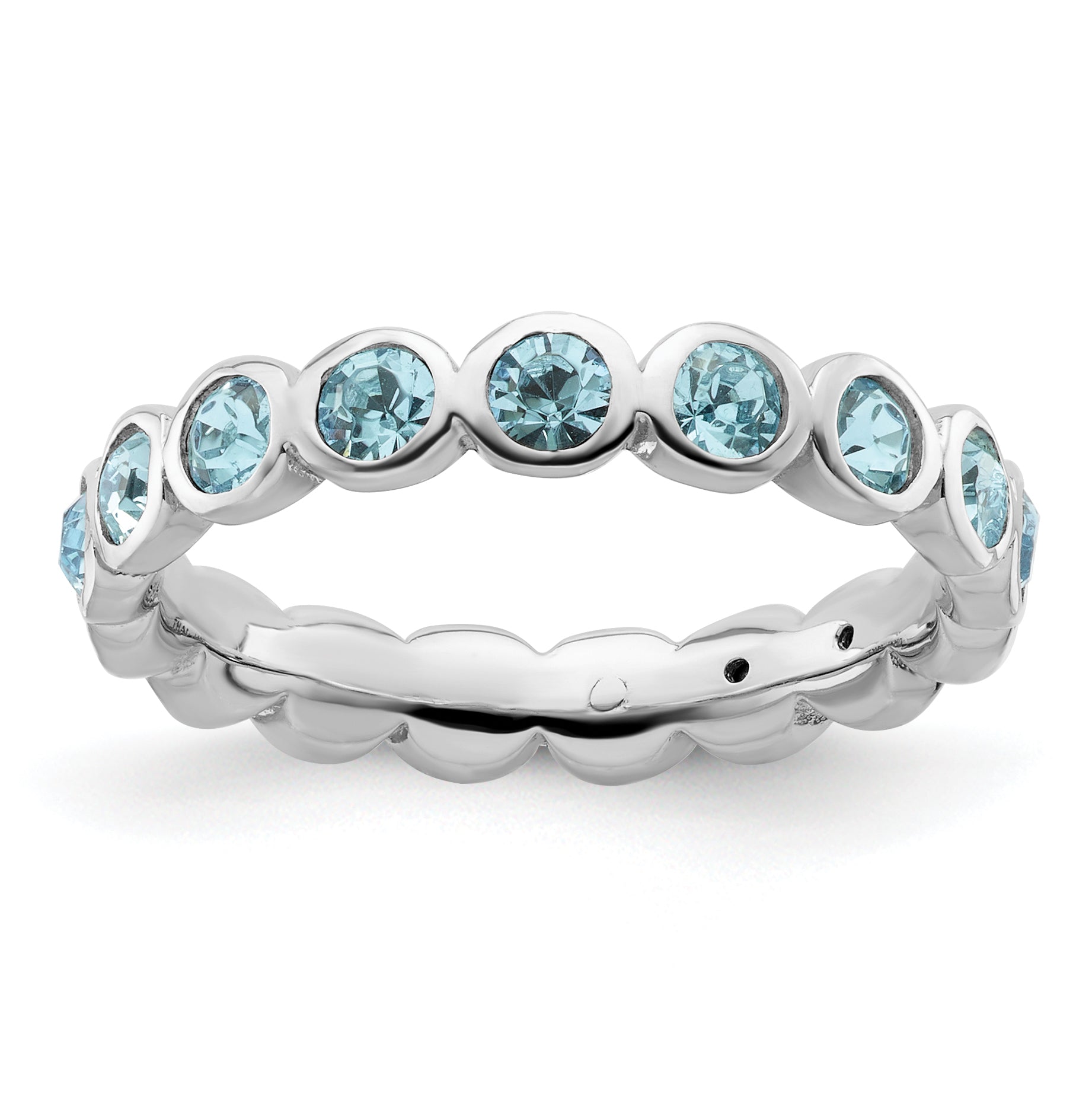 Sterling Silver Stackable Expressions March Crystal Ring Main image